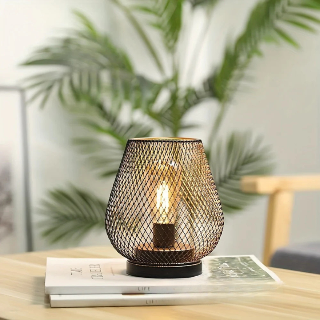 Draadloze LED Tafellamp Lantaarn Metaal 17cm Warm Licht op Batterij Binnen Buiten Sfeerlicht Sfeerverlichting