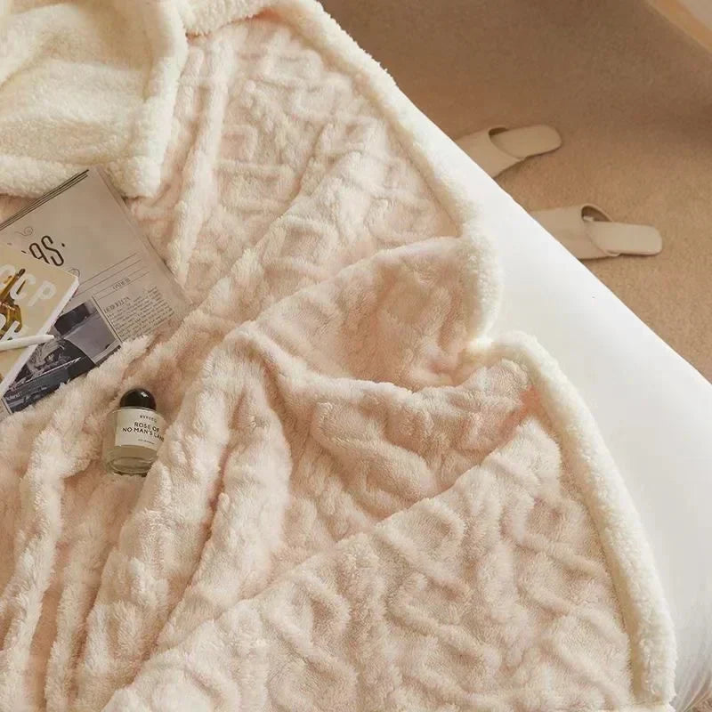 Dikke Winterdeken Dubbellaags Fleece Lammwol Warm Sprei Plaid Dekbed Gezellig Microvezel 70-230cm