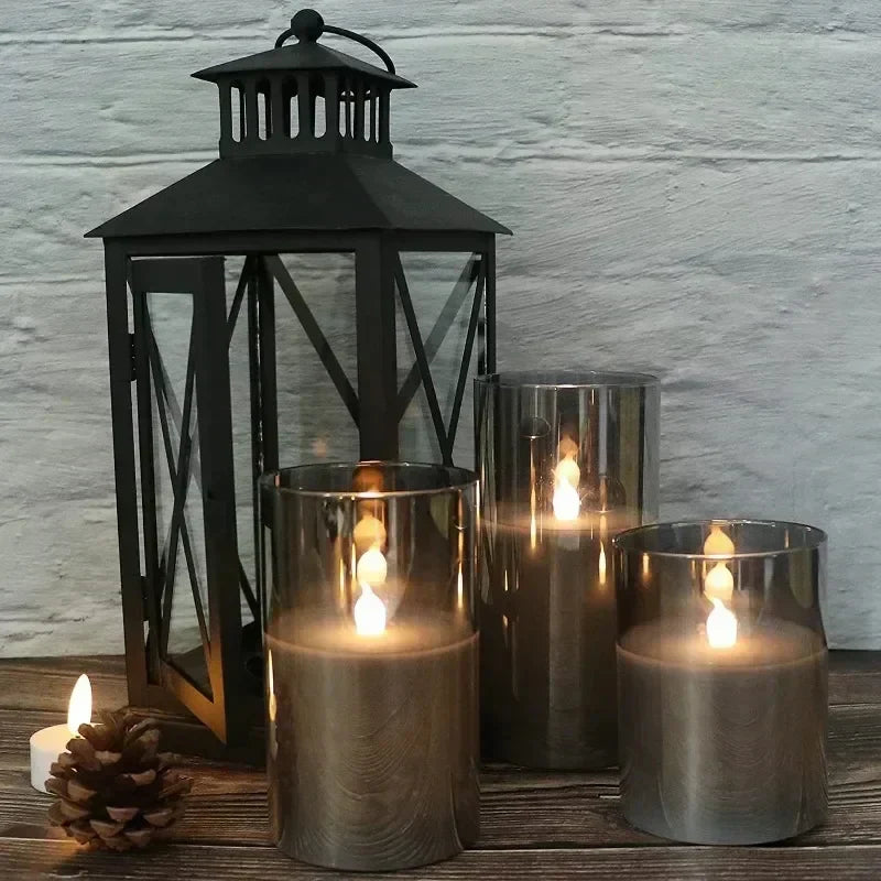 Draadloze LED-Kaarsen Set 3 Stuks Vlameffect Afstandsbediening Timer Warm Wit Sfeerlicht Woonkamer Decoratie