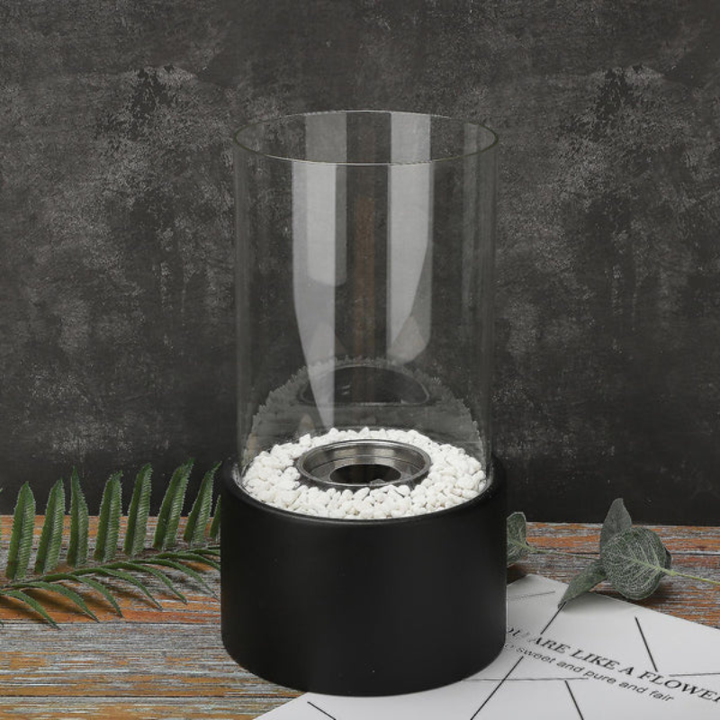 Olielamp met Veilige Vlam Zwart 27×16 cm - Klassiek Design Sfeervolle Avonden Tuinverlichting Terras