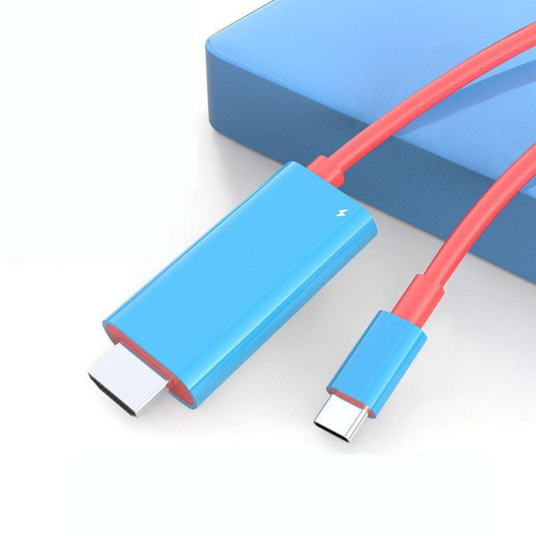 USB-C naar HDMI Adapter Kabel 2 Meter met Oplaadpoort voor Gaming Console Tablet Smartphone en Laptop