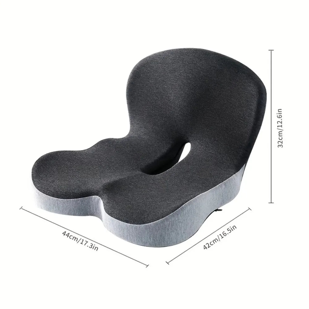 Ergonomisch Zitkussen Memory Foam met Lendensteun voor Kantoorstoel Auto Thuis Werken 44x42x32cm Comfortabel