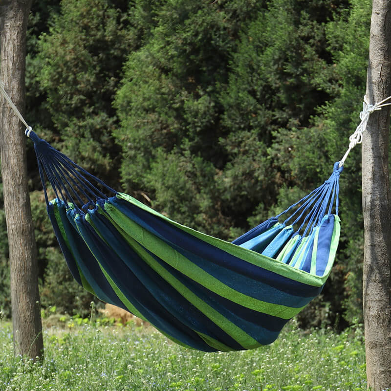 Hangmat Katoen Polyester 200x150cm Draagbaar Binnen Buiten Camping Tuin 200kg