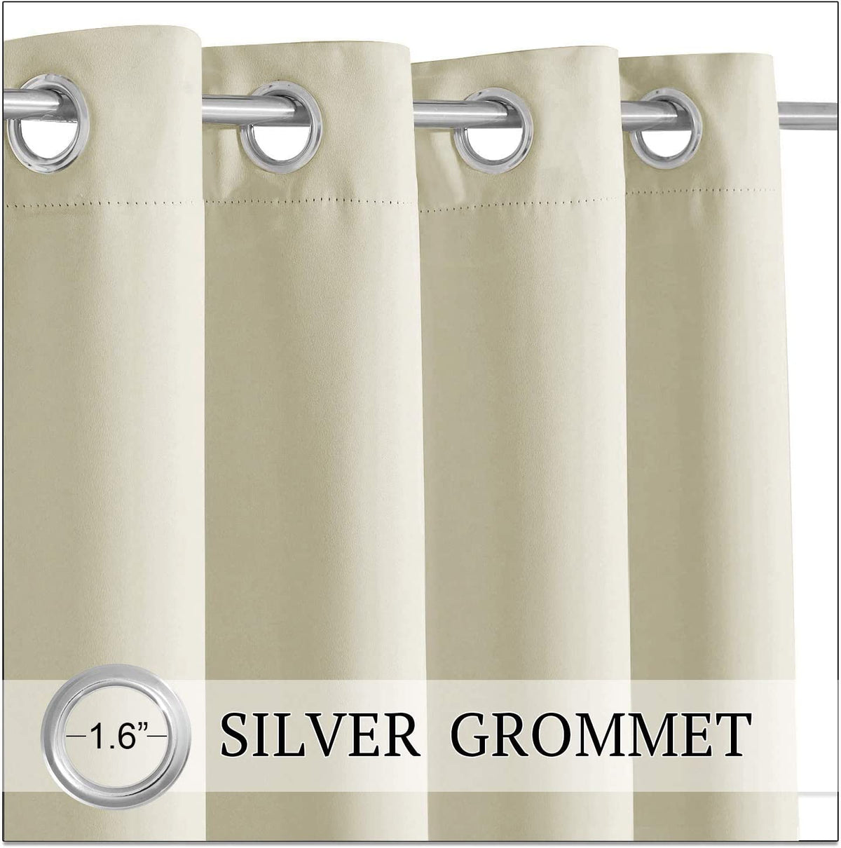 Waterdicht Terrasgordijn met Oogjes - 2 Panelen Outdoor Privacy UV-Bescherming Winddicht