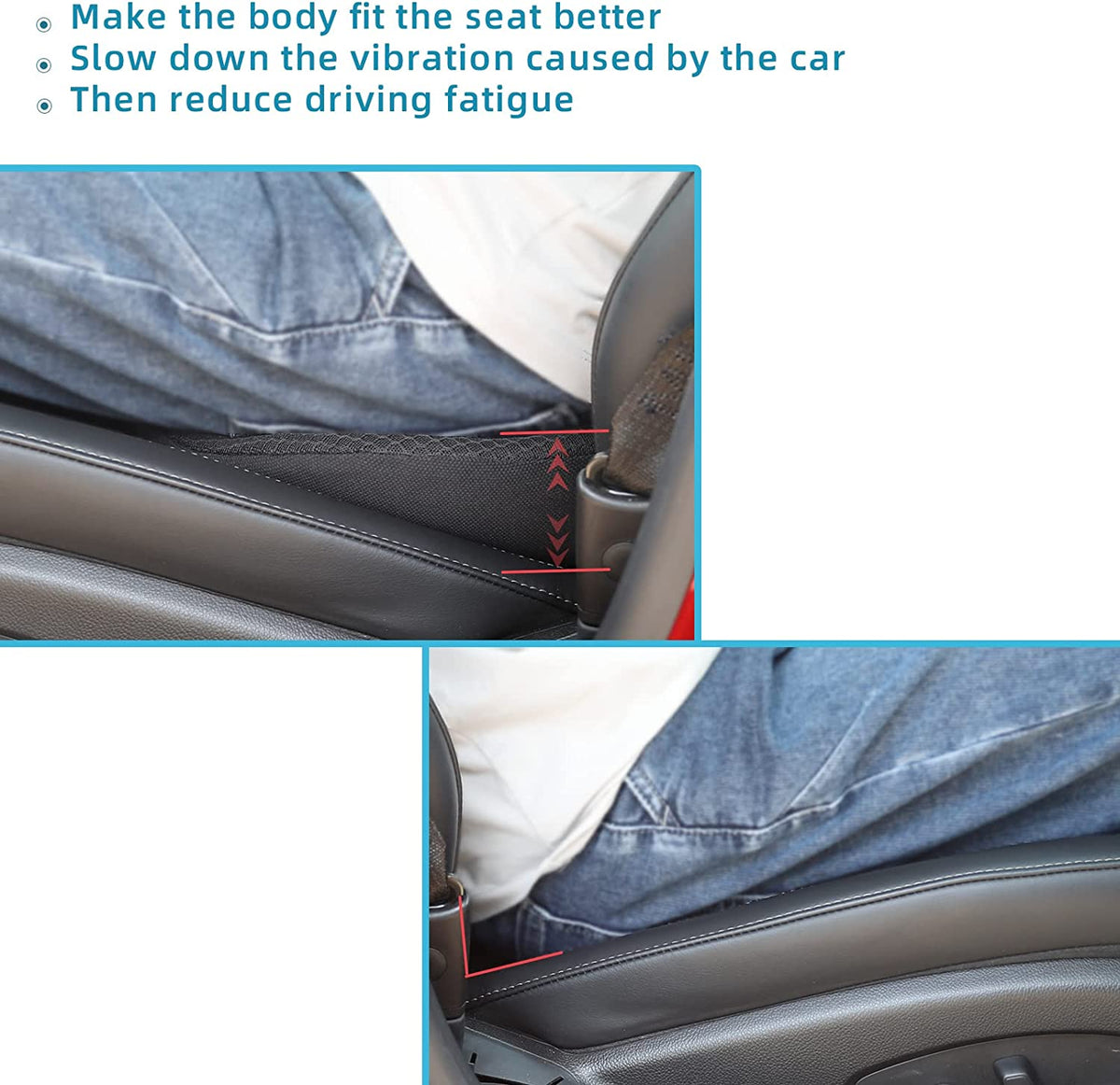 Ergonomisch Verhogend Autostoelkussen Memory Foam Kleine Bestuurders Comfort Zwart Beige Bruin Rood Auto