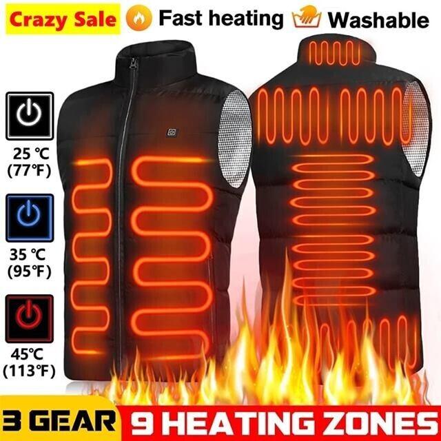 Verwarmbaar Bodywarmer Vest met Vier Warmtezones USB Verwarming Unisex Outdoor Winterkleding Thermisch