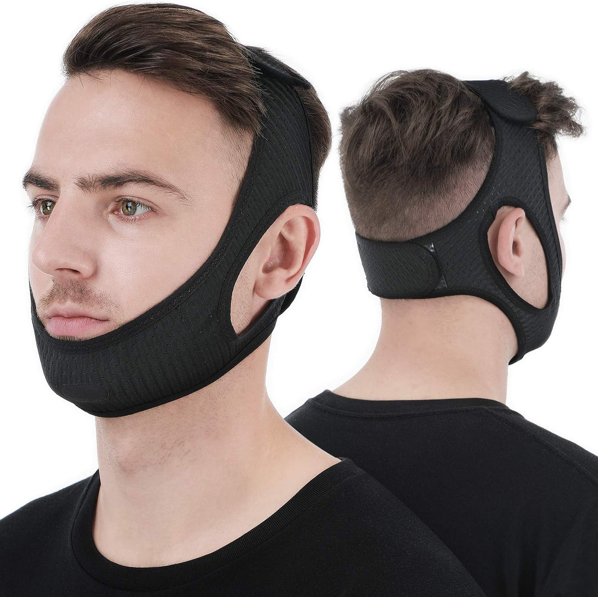 Kinband tegen Snurken Verstelbaar Zacht Ademend Nachtrust Slaapapneu Mondbeugel Comfort Slaaphulp voor Betere Slaap