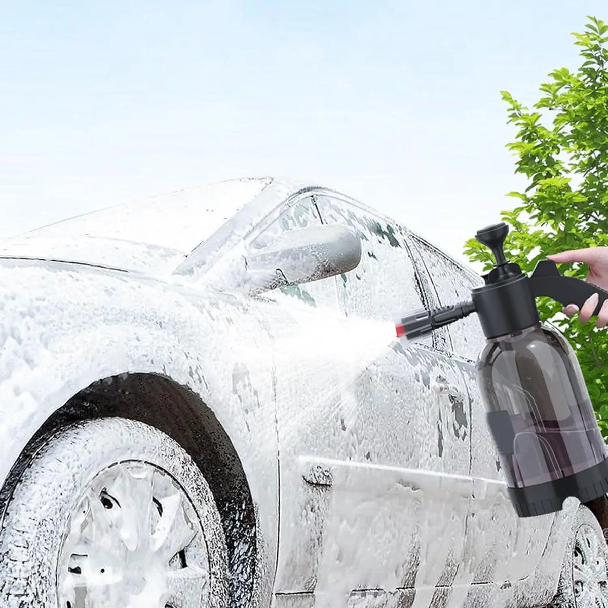 Schuimsproeier voor Autoreiniging - 3 Spuitkoppen voor Dieptereiniging - Wit of Zwart