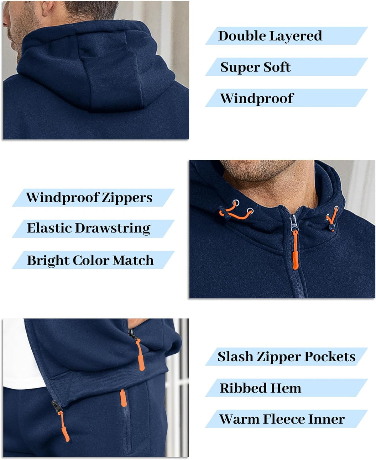 Heren Trainingspak Set met Pullover en Broek Elastisch Ademend Sportkleding Loungewear Zwart Grijs Comfort