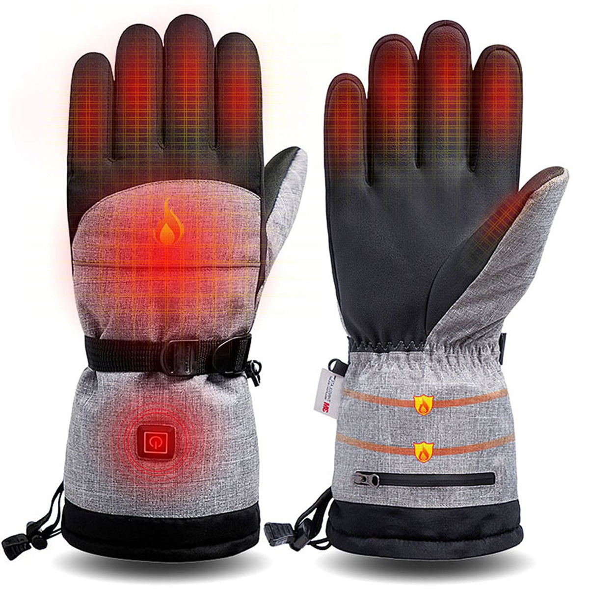 Verwarmde Handschoenen met Touchscreen Functie 3 Warmtestanden Waterdicht voor Wintersport Skiën Snowboarden