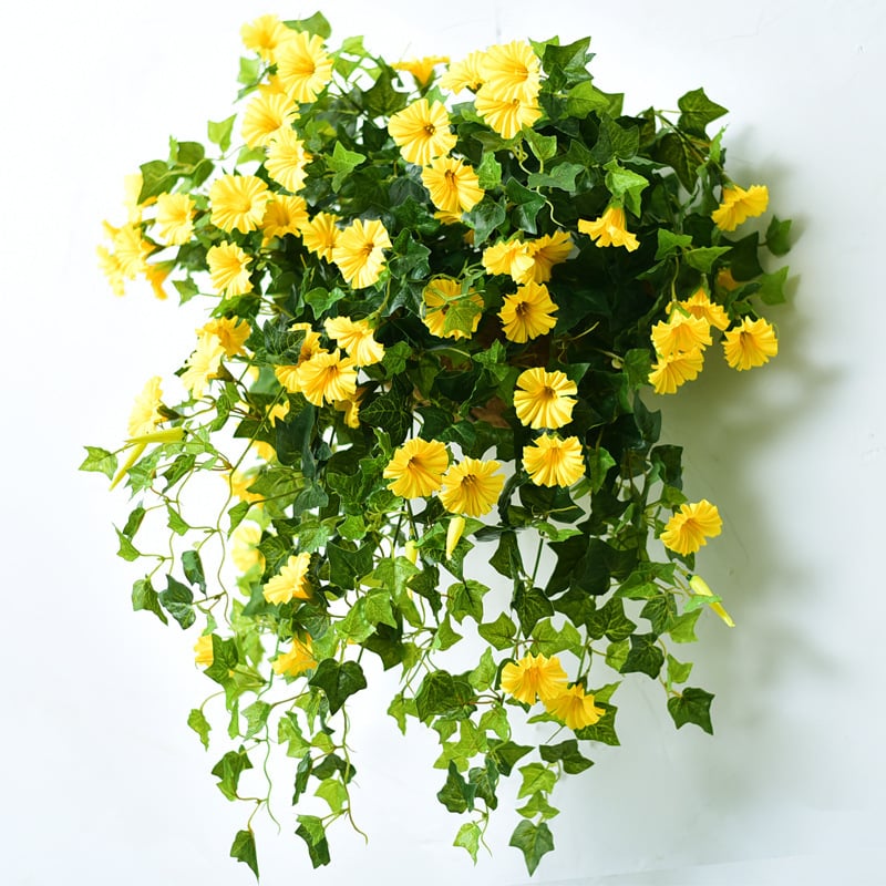 Kunstplant Klimplant 90cm met 44 Bloemen UV-bestendig voor Balkon Tuin Woonkamer Decoratie Kunstbloem Hangplant