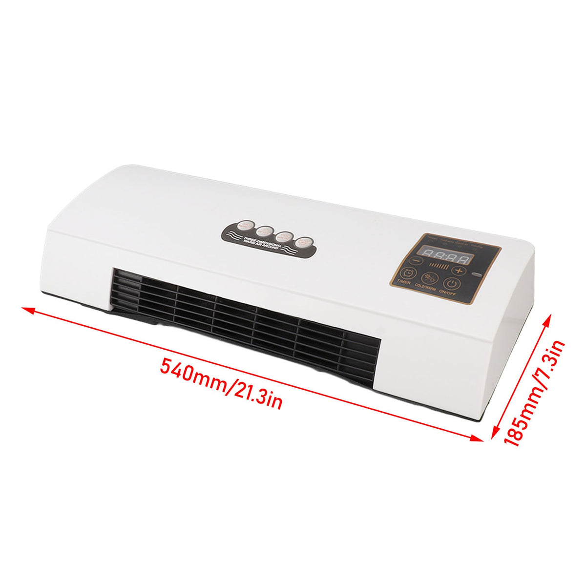 Airco Wandmontage 1800W 4-in-1 Klimaatunit Koeling Verwarming Ventilator Ontvochtiger LCD Afstandsbediening 10m Timer 23dB Slaapkamer Kantoor