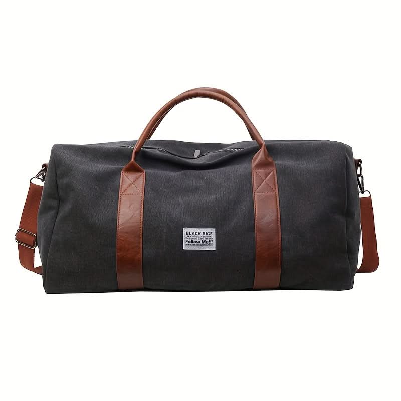 Vintage Weekendtas Canvas met Ruime Vakken voor Reizen Gym Sport Casual Retro Stijl Duffeltas Schoudertas