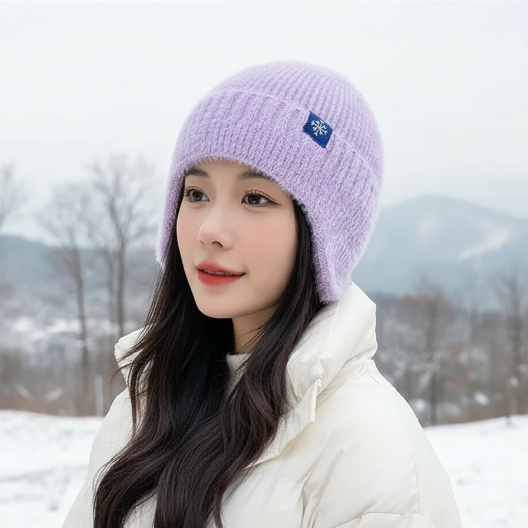 Gebreide Dames Wintermuts met Oorwarmers Polyester Effen Strik Hoofdbedekking Outdoor Winter Warmte Comfort