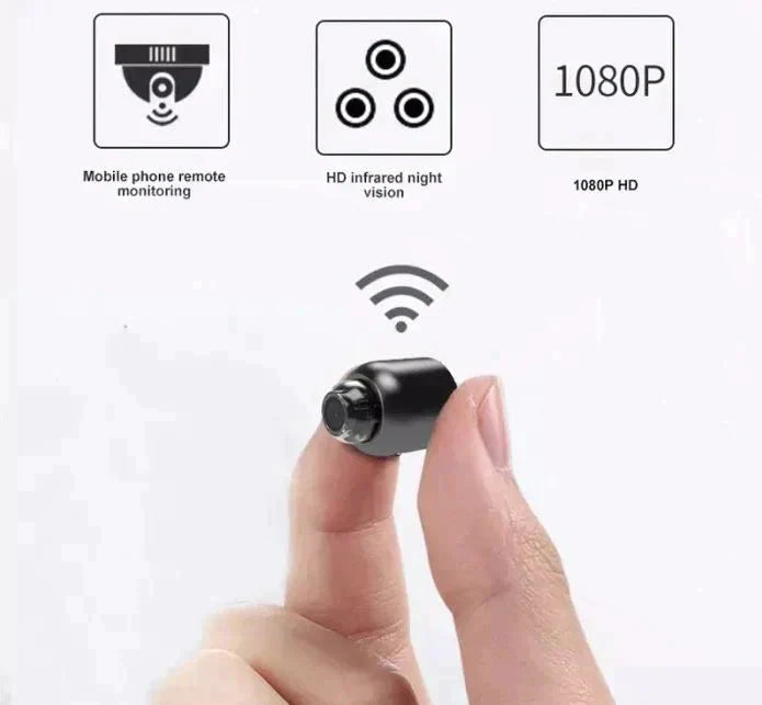 Compacte Beveiligingscamera WiFi met Nachtzicht en 1080P HD voor Thuisbewaking en Monitoring