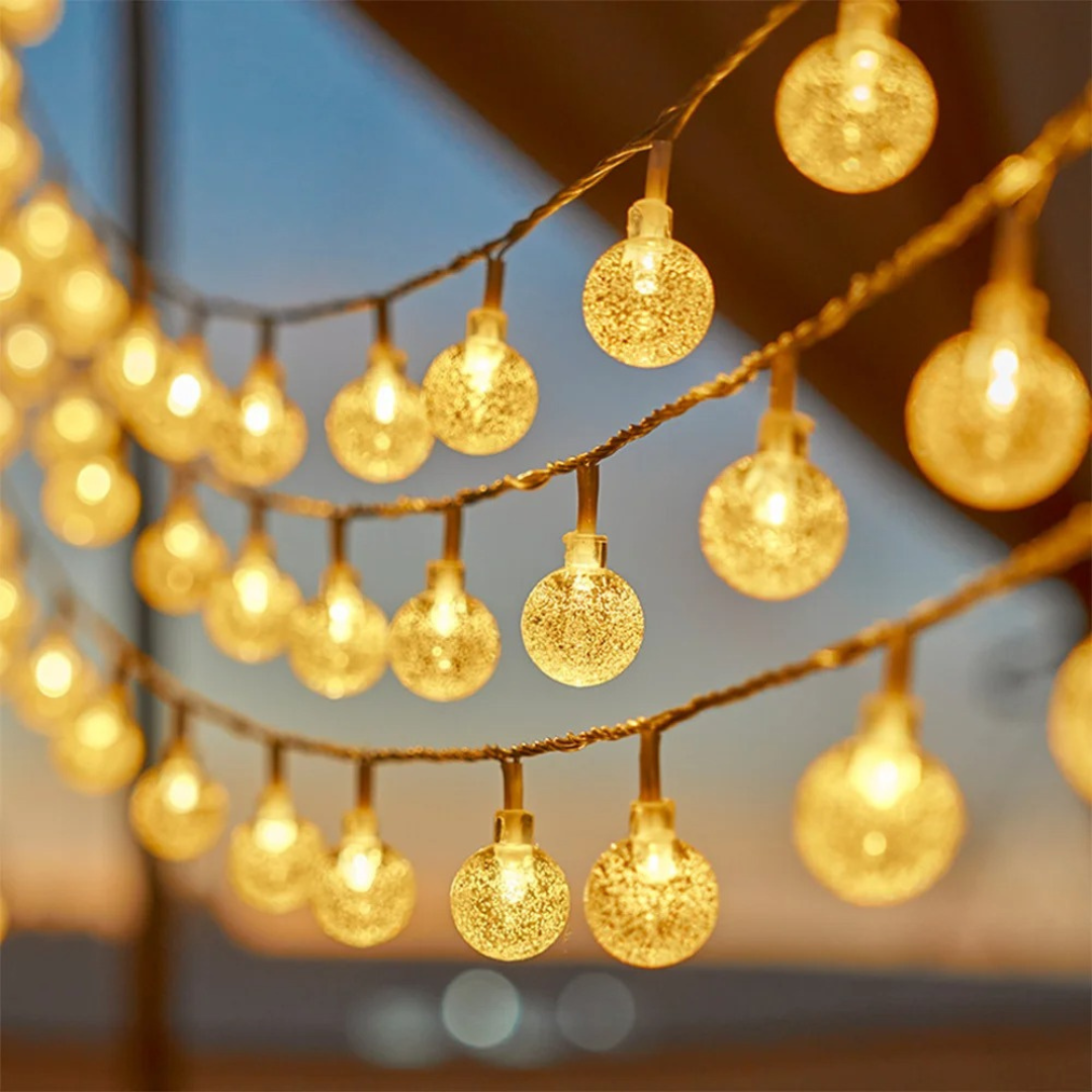 Solar LED Lichtsnoer 10 Meter Warm Wit Waterbestendig Buiten Tuin Camping Terras Feestverlichting Sfeerverlichting