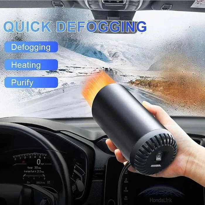 Auto Verwarming Bekerhouder 12V 150W - Compacte Voertuigkachel met 360° Draaibare Luchtstroom voor Snelle Opwarming en Ruitontdooiing