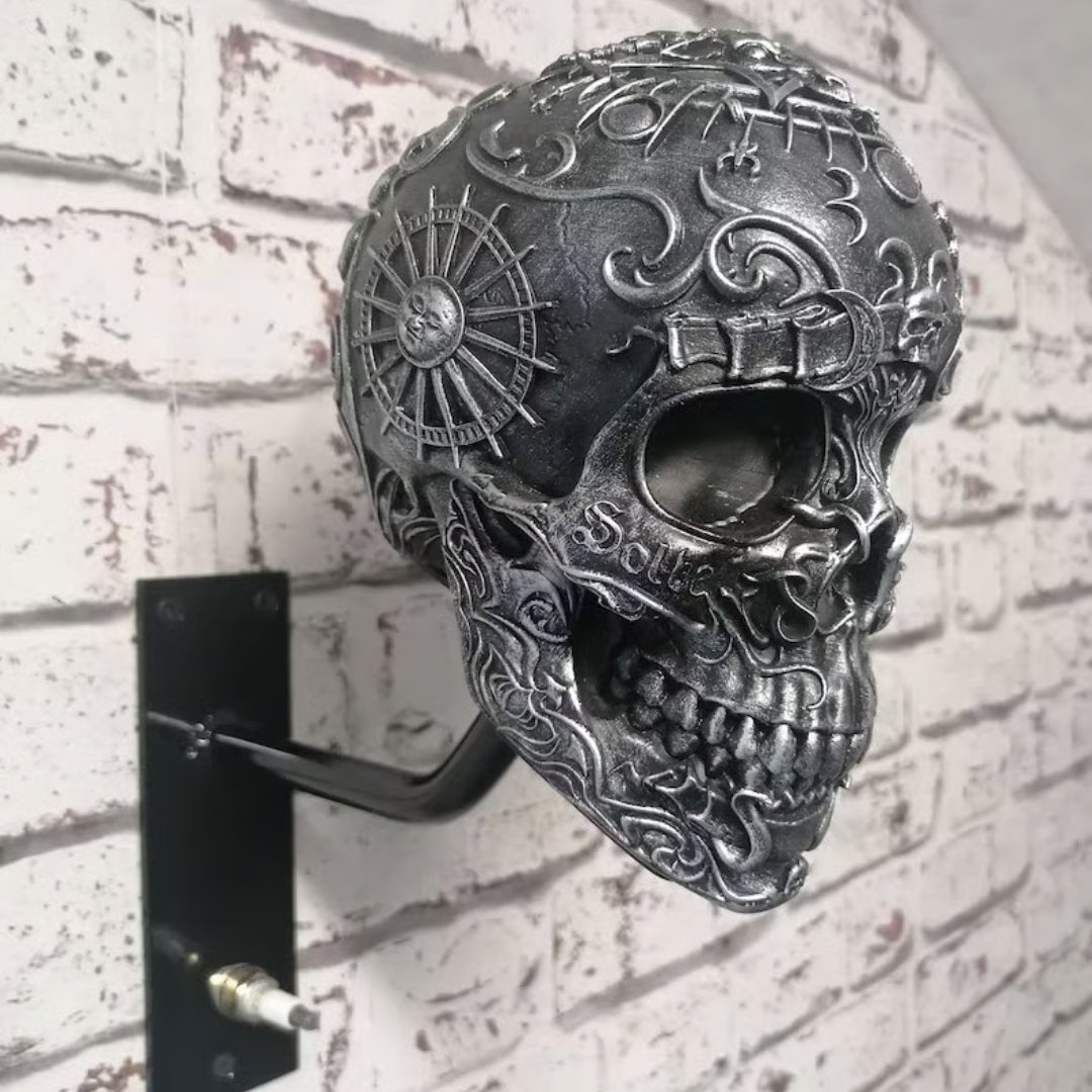 Wandhouder Motorhelm met Schedel Design voor Helm en Jas Opbergen Garage Hal Werkplaats Wanddecoratie Accessoires