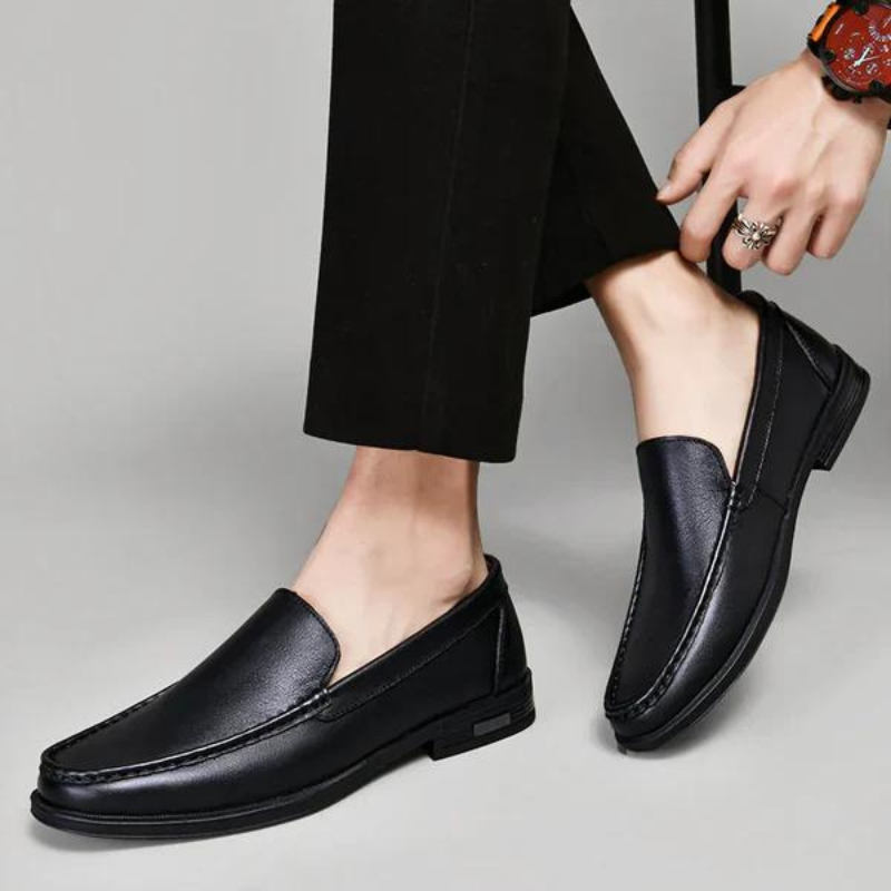 Herenslipper Italiaans Echt Leder Zwart Bruin Grijs Blauw Loafer 39-46 Klassiek Comfort Zakelijk Vrijetijd Tijdloos