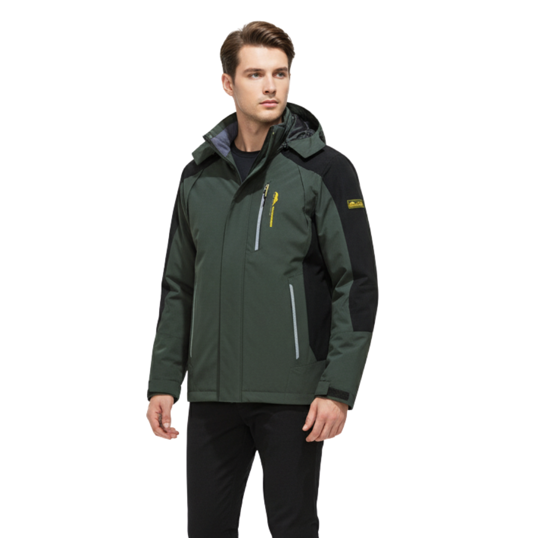Waterdichte Heren Outdoorjas Polyester Afneembare Capuchon Meerdere Zakken Wandelen Trekking Outdoor Actief