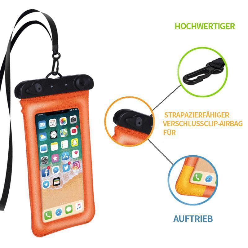 Waterdichte Drijvende Smartphonehoes - Touwtje - Universeel - Bescherming tot 30m Diepte - Zwemmen Snorkelen Strand - Geel Roze Oranje Blauw Groen