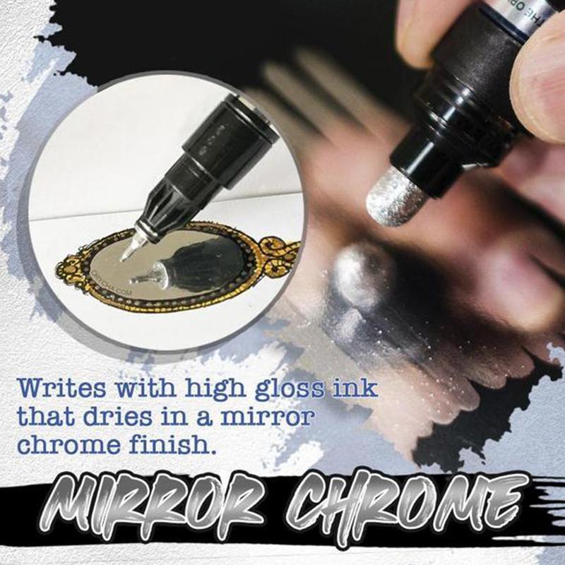 Reflecterende Stift Spiegeleffect 0.7-3.0mm Chroom Inkt Alcohol Basis Diverse Materialen UV-Bestendig