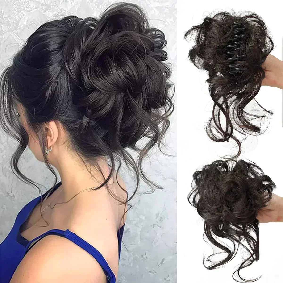 Haarknot met Krullen - Synthetisch Haar - Clip-On Knot - Volumineus - Verschillende Kleuren