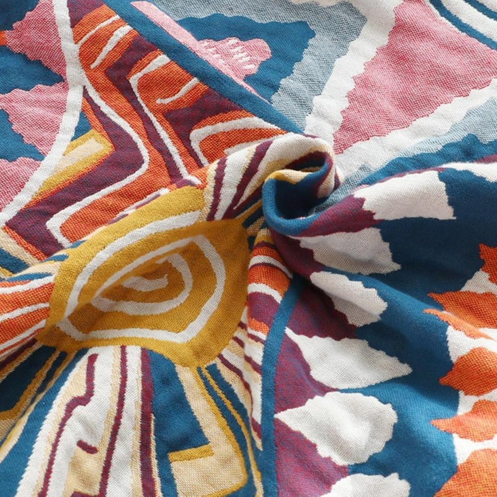 Katoenen Plaid Sunburst - Zacht & Luchtig Vierseizoenen Deken 150x200