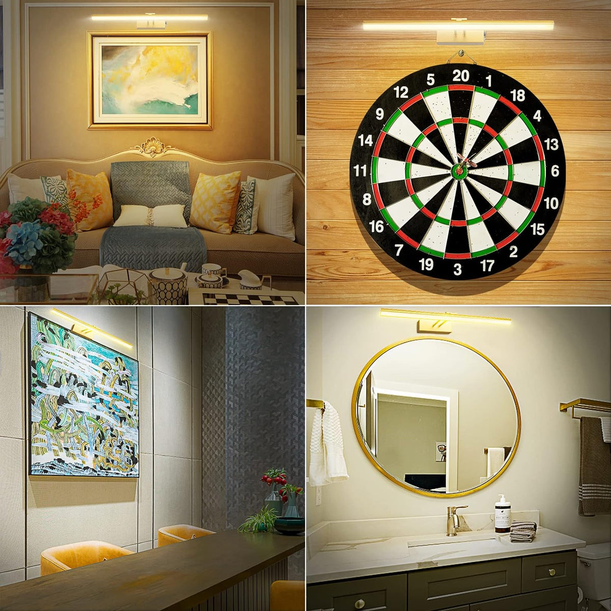 Wandlamp met Touch-bediening - Metalen LED Lamp voor Woonkamer Slaapkamer - Dimbaar Nachtlampje met Afstandsbediening Modern Design Zwart Goud 20cm Wandverlichting