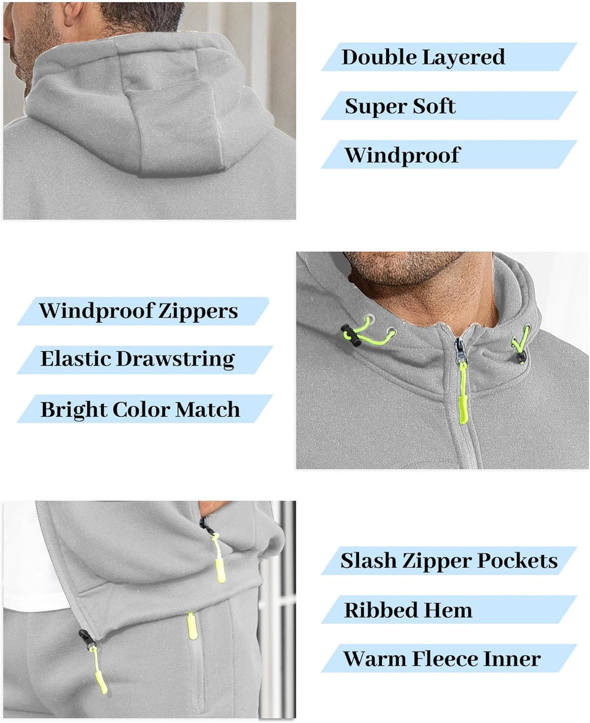 Heren Trainingspak Set met Pullover en Broek Elastisch Ademend Sportkleding Loungewear Zwart Grijs Comfort