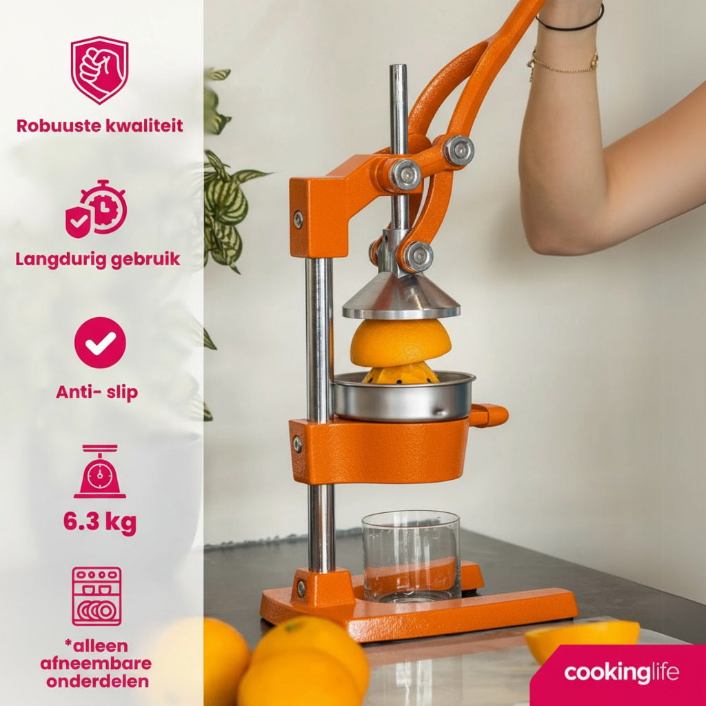 Gietijzeren Citruspers met Hefboom - Professioneel & Krachtig