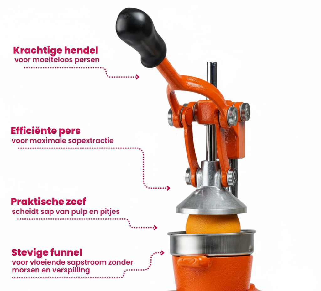 Gietijzeren Citruspers met Hefboom - Professioneel & Krachtig