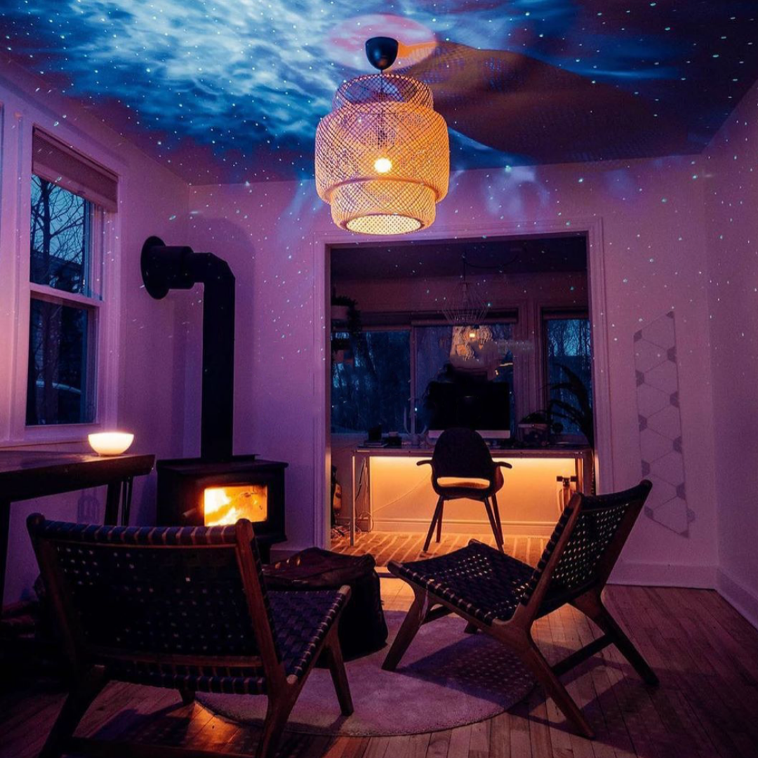 Sterrenprojector met Bluetooth Speakers en 21 Kleuren - Sferische Lichtprojector met Afstandsbediening voor Slaapkamer en Woonkamer