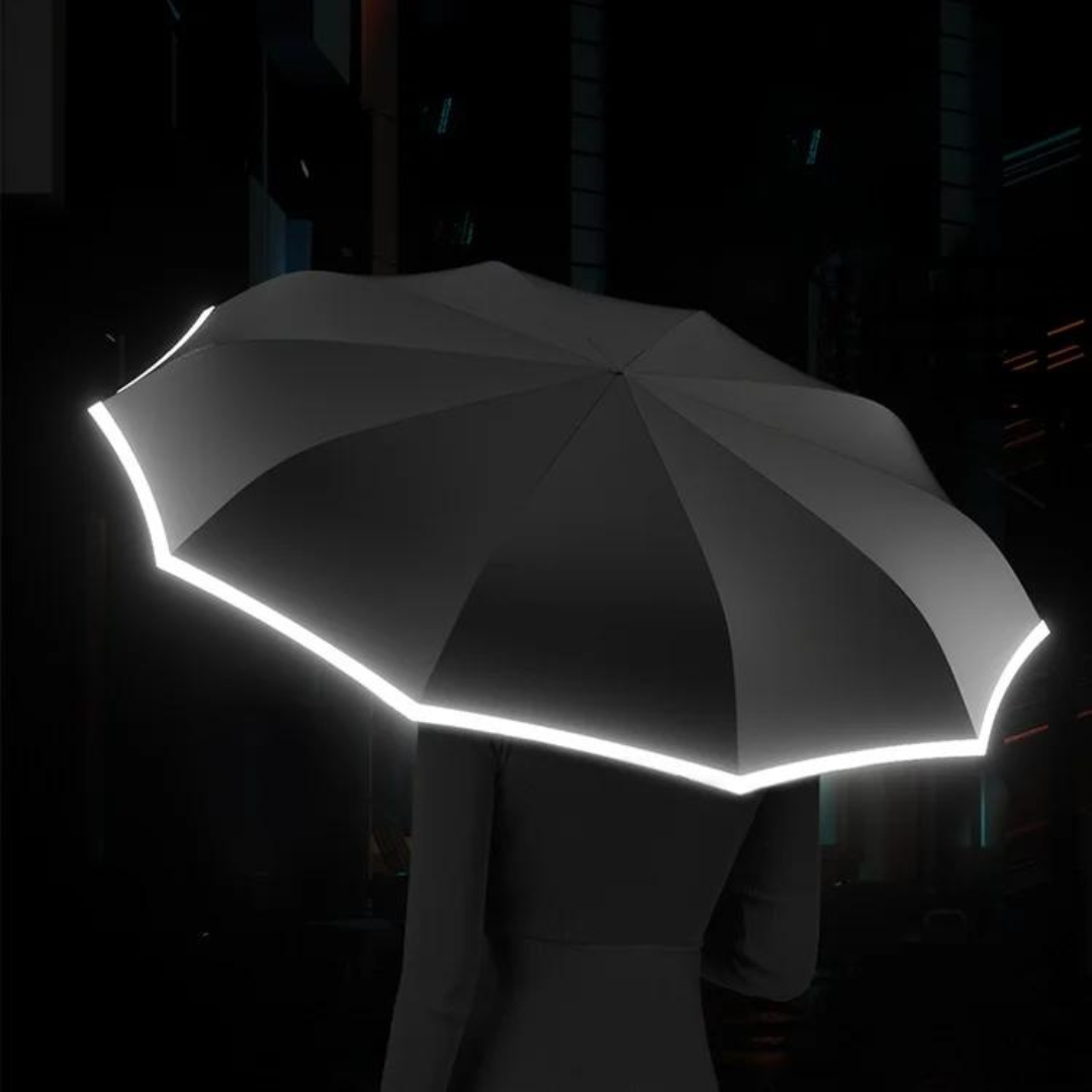 Automatische Stormparaplu met Reflecterende Rand - Windbestendig 310T Schokbestendig Doek - Compacte Klapparaplu voor Onderweg