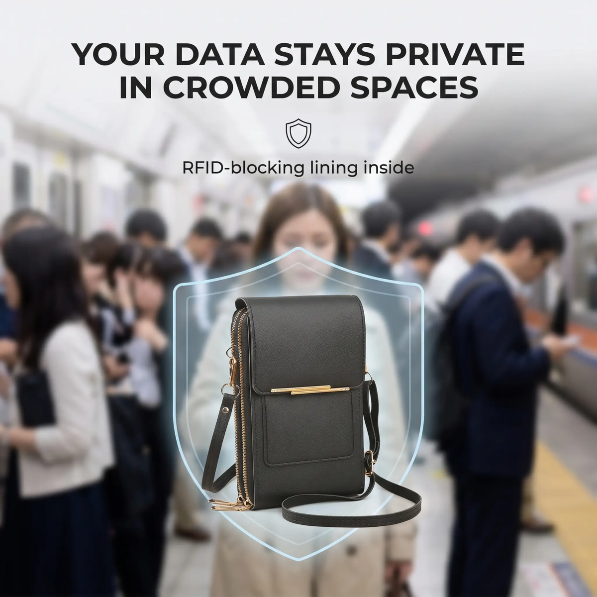 Crossbody Telefoontas met RFID-bescherming - Waterdicht - Past 6.7″ Telefoons