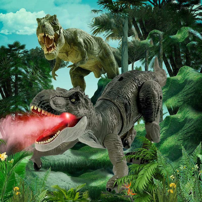 Bestuurbare Prehistorische Speeldino met Mistfunctie - Bewegende Robot Dino voor Kinderen - Oplaadbaar met Afstandsbediening - Dinosaurus Speelgoed met Geluid en Lichteffecten
