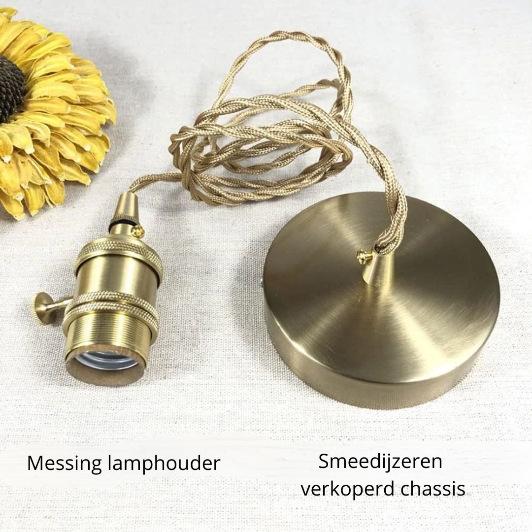 Cullivan Bloemvormige Hanglamp - Glazen Hanglamp met Gouden Fitting voor Woonkamer & Eetkamer