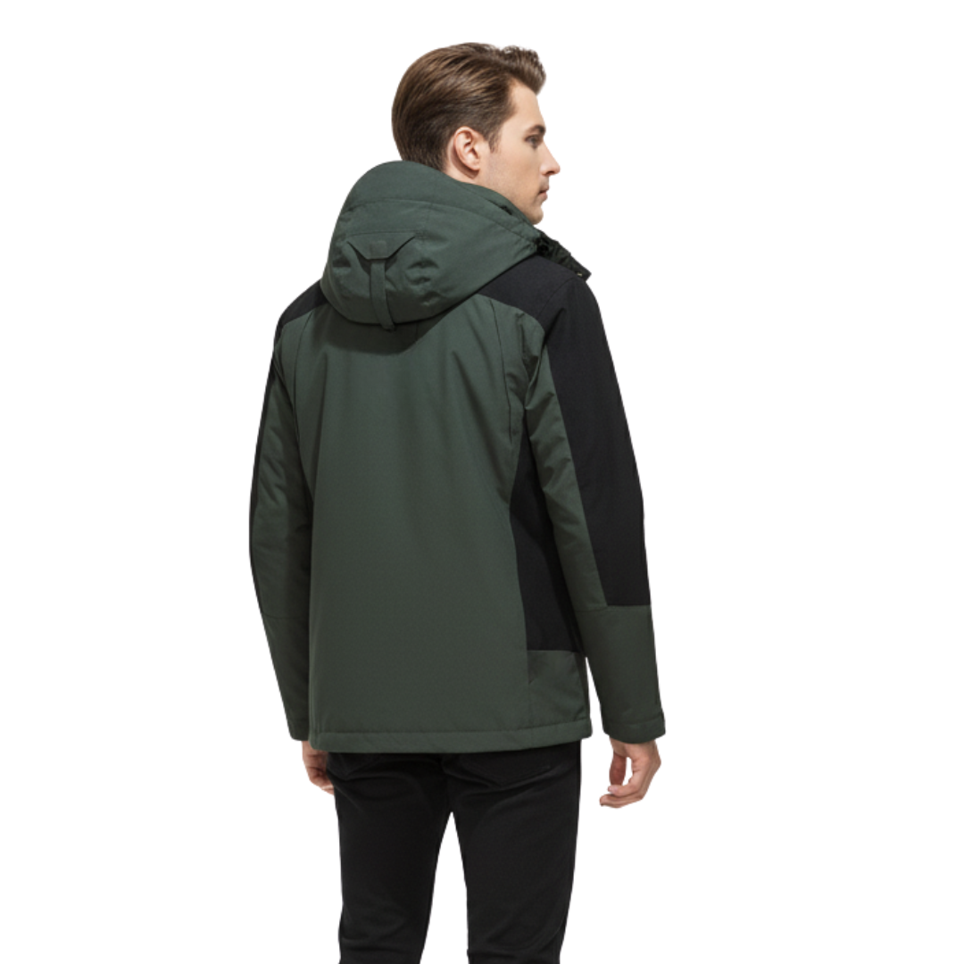 Waterdichte Heren Outdoorjas Polyester Afneembare Capuchon Meerdere Zakken Wandelen Trekking Outdoor Actief