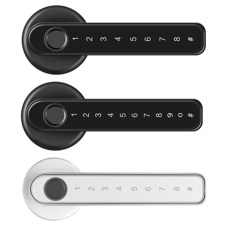 Vingerafdrukslot Deur Biometrisch Deurbeslag Roestvrij Staal ABS 12,5 x 6 x 3 cm Oplaadbare Accu Encryptie Zwart