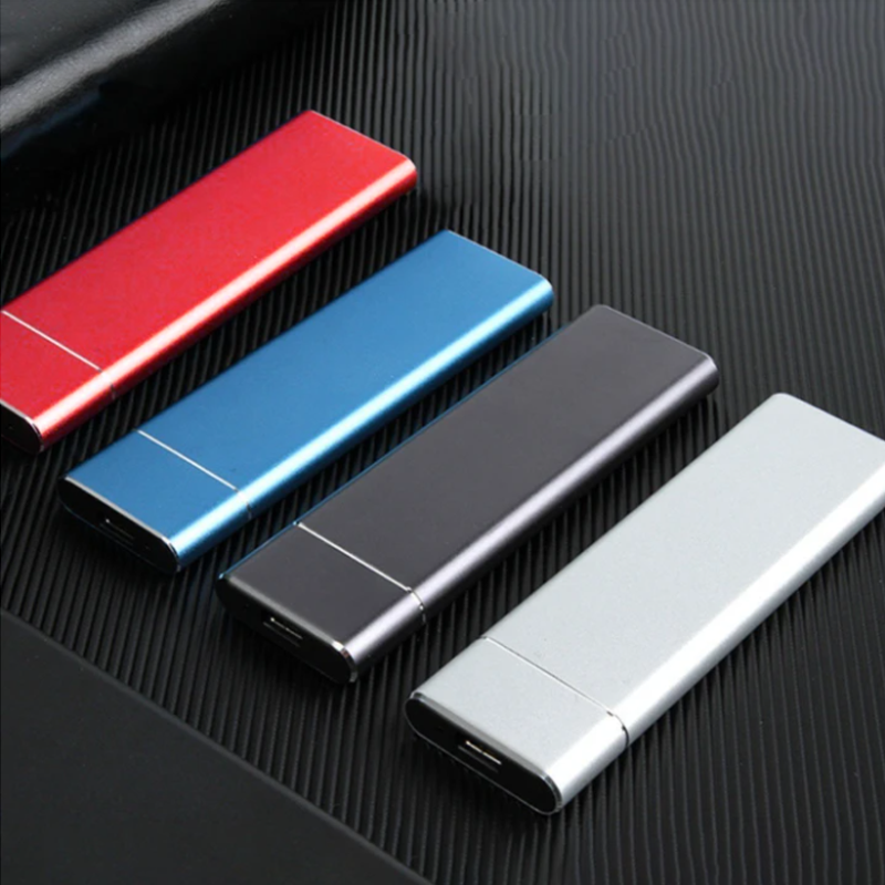 Externe Harde Schijf 520MB/s USB-C 1TB 2TB Aluminium Zilver Zwart Blauw Rood Draagbare SSD Opslag Gegevens
