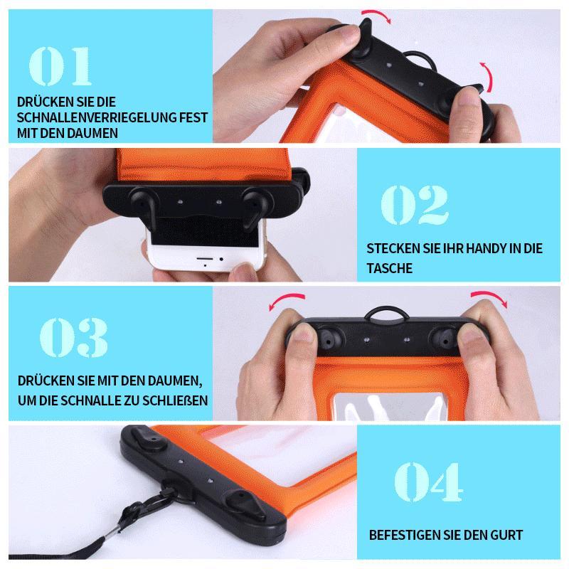 Waterdichte Drijvende Smartphonehoes - Touwtje - Universeel - Bescherming tot 30m Diepte - Zwemmen Snorkelen Strand - Geel Roze Oranje Blauw Groen