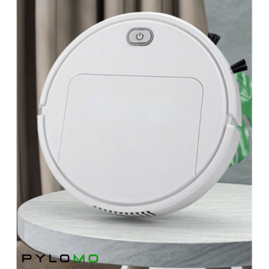 Robotstofzuiger met Dweilfunctie Zwart Wit voor Harde Vloeren Tapijt Dierenharen Stil Compact Design