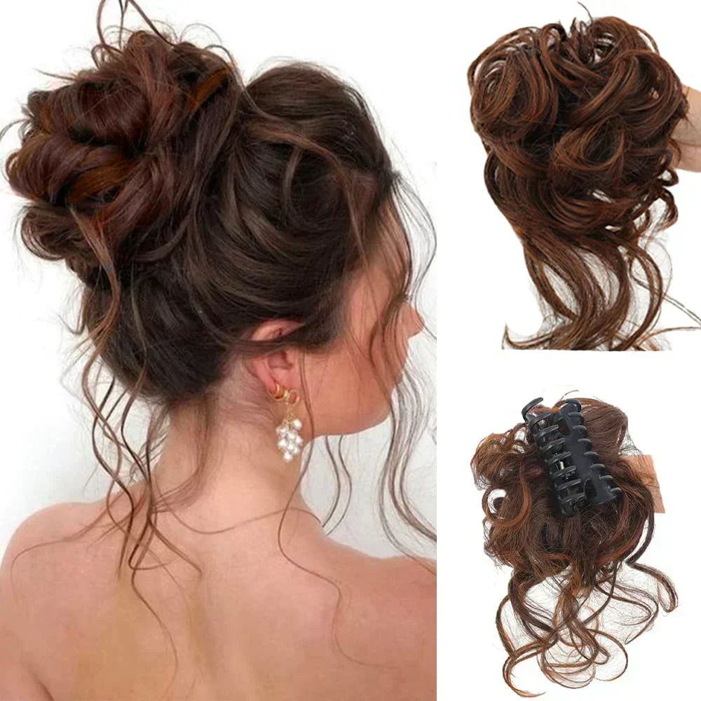 Clip-In Hair Bun met Krullen - Vollere Knot in Seconden zonder Styling