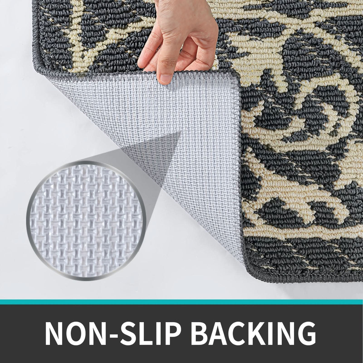 Laagdrempelige Antislip Deurmat Binnen 60x90cm Vuilopvangend Entree Tapijt Rubberen Grip Hal Ingang Vloermat