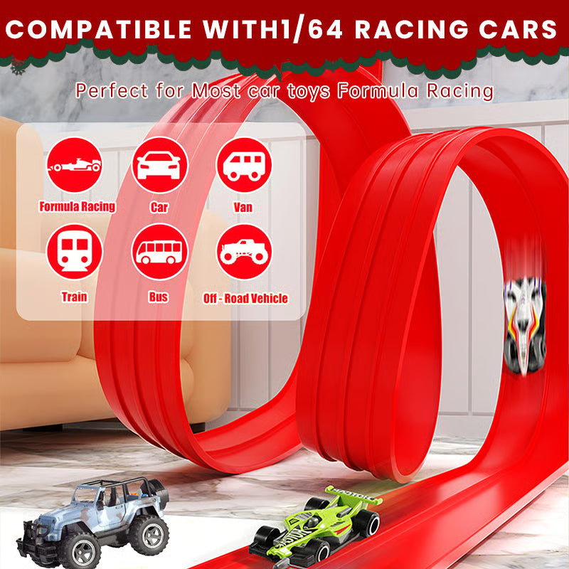 Flexibele DIY Racebaan voor Kinderen - 5 Meter Race Track met Auto's en Loopings
