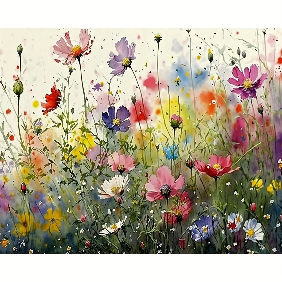 Schilderset op Nummers Bloemen 40x50cm Canvas Wanddecoratie Doe-het-Zelf Creatief Ontspanning Hobby Kunst