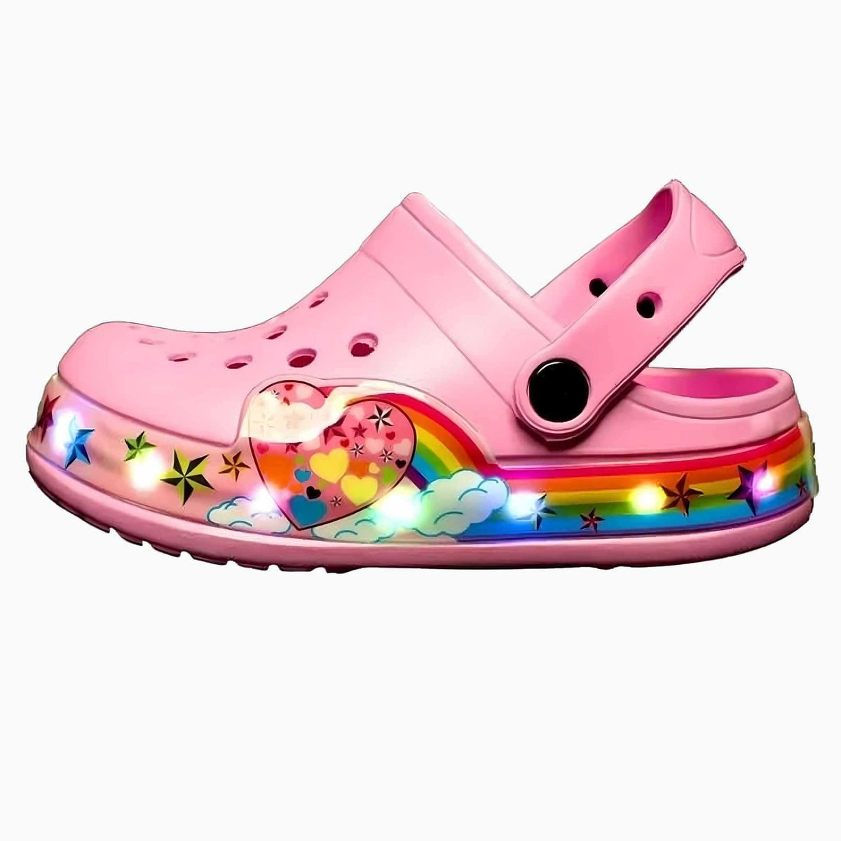 Verlichte Clogs voor Kinderen - Kleurrijke Instapschoenen met LED-Lichtjes - Ademend en Comfortabel voor Binnen en Buiten - Verstelbare Riempjes - Maat 24-33