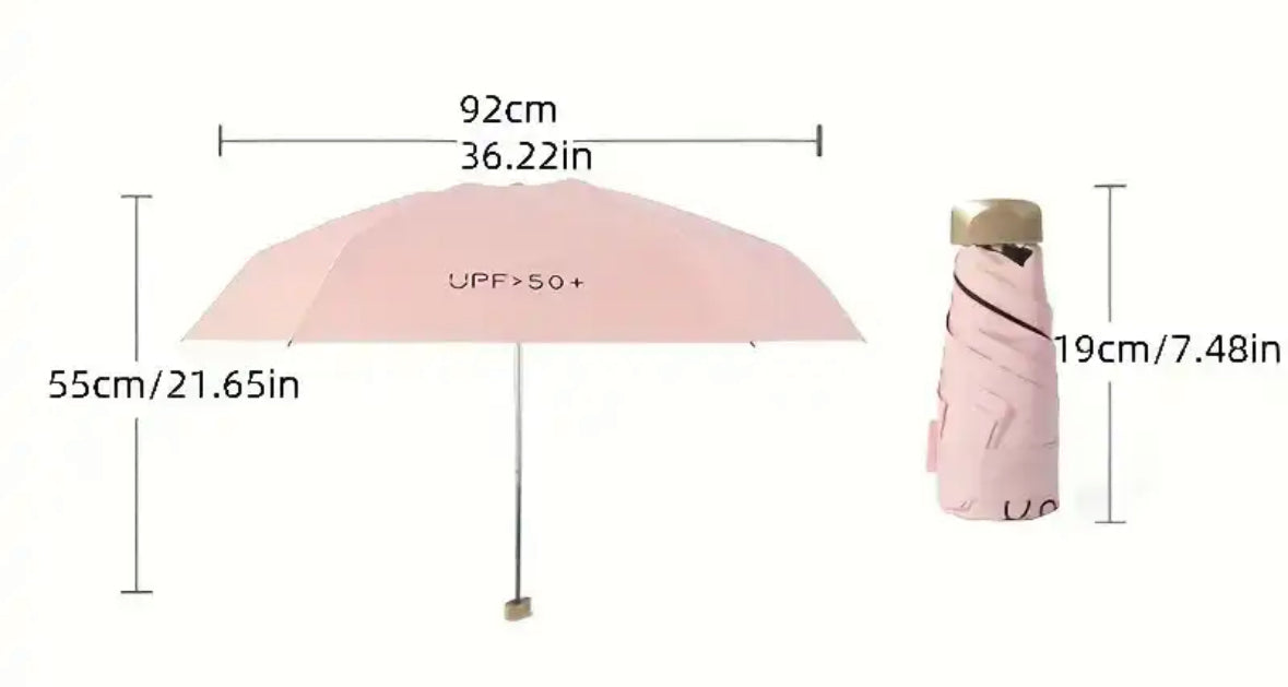Ultrakleiner Opvouwbare Reisparaplu Windbestendig UV-werend Lichtblauw Zwart Groen Roze Paars Geel Wit Compact Zakformaat