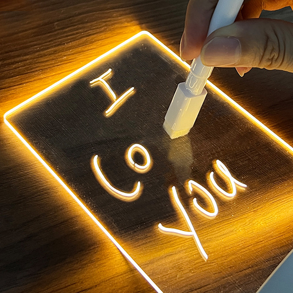 Schrijfbaar Nachtlampje met LED-Verlichting - Creatief Memobord voor Berichten en Notities