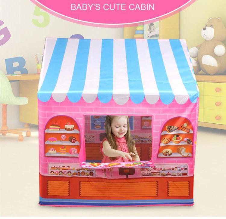 Speeltent Bakkerij Pop-Up Speelhuis 103x93cm Binnen Buiten Kinderen Creatief Rollenspel Opvouwbaar Speelgoed